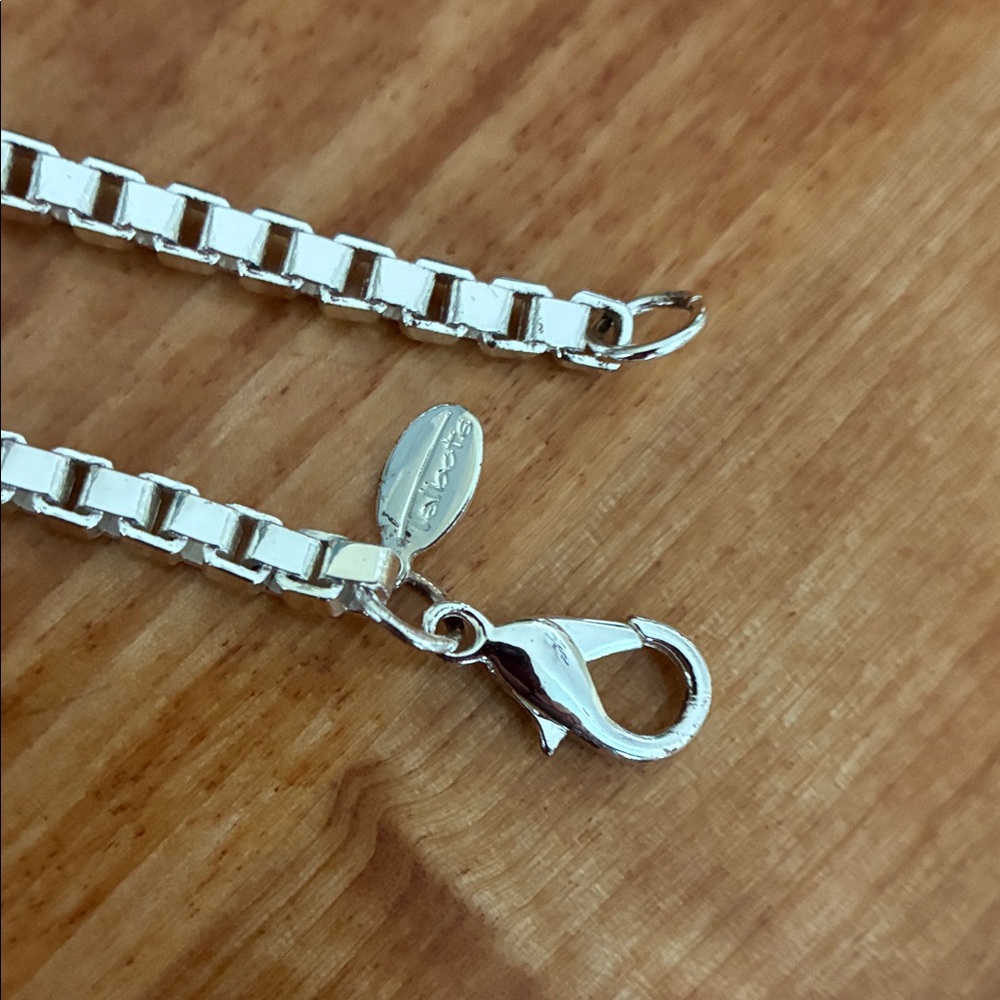 Talbots Silver tone Box Chain Necklace - Picture 2 of 3
